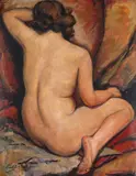 Ion Panteli Stanciu, Nud cu spatele, 1943, ulei pe carton