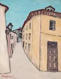 Spiru Vergulescu, Străduță din Toledo, 1991, ulei pe lemn