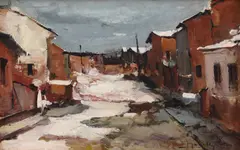 Jean Cheller, Margine de București, anii '40, ulei pe carton