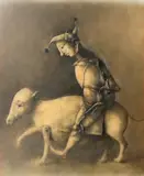 Georges Mazilu, Cavalier, acrilic pe hârtie