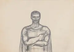 Sabin Bălașa, Traian, creion pe hârtie