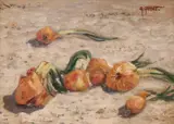 Gunther Forst Gasser, Masă cu cepe, ulei pe carton