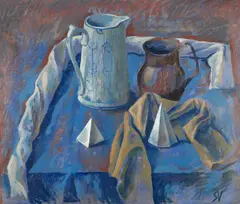 Simona Vasiliu Chintilă, Natură statică de atelier, ulei pe carton