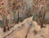Serghei Niculescu Mizil, Iarnă, 1983, ulei pe pânză