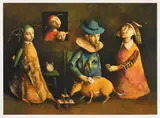 Georges Mazilu, Jeu de cartes avec tatou, cromolitografie