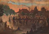Pan Ioanid, Hora de duminică, ulei pe carton