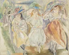 Jules Pascin, Hermin David and her Friends, 1917, oil and ink on canvas