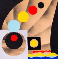 Nikolay Diulgheroff, Cosmos, pencil and collage on paper