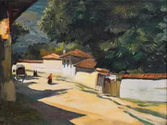 Nikola Tanev, Street in Karlovo, 1930s, oil on canvas