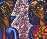 Yoan Leviev, Balkan characters, 1988, oil on canvas