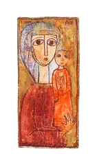 Mother of God Hodegitria by Lika Yanko, tempera and gilding on wood, sold Dec 2024