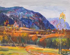 Stoyan Venev, Autumn landscape, 1940s, oil on canvas