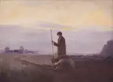 Dimo Nikolov, The Shepherd, oil on plywood