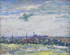 Preslav Karshovski, Towards the city, 1943, oil on canvas