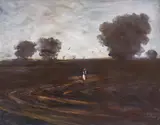 Diran Sarkisyan, The road back home, oil on cardboard