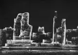 Vasil Ivanov, Cosmic landscape, white chalk on photographic paper