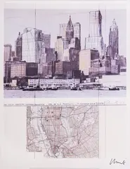 Manhattan Project by Christo, 1985, chromolithography, sold Dec 2024