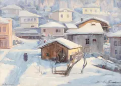 Dimitar Toplyiski, Winter time, oil on canvas