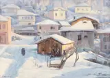 Dimitar Toplyiski, Winter time, oil on canvas