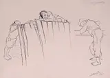 Alexander Dobrinov, Scouts, 1945, ink on paper
