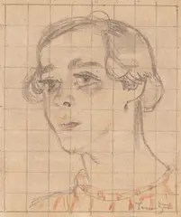 Nicolae Tonitza, Melancolie, cca. 1925, cărbune și accente de creioane colorate pe hârtie