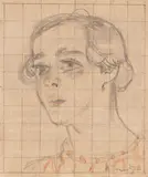 Nicolae Tonitza, Melancolie, cca. 1925, cărbune și accente de creioane colorate pe hârtie