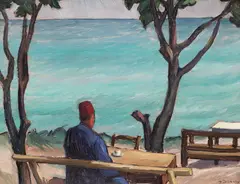 Dan Ialomiţeanu, Turc la cafenea (Balcic), 1929, ulei pe carton
