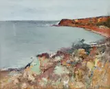 Vară la Eforie by Gheorghe Petrașcu, cca. 1935, ulei pe pânză, offered Dec 2024
