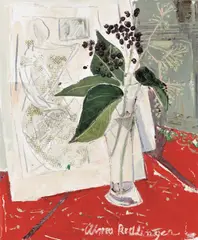 Alma Redlinger, Grafică și mărgăritare, 2008, ulei pe pânză
