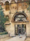 Vară în Split by Constantin Isachie Popescu, cca. 1937, ulei pe carton, sold Dec 2024