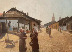 Arthur Segal, Scenă din Botoșani, 1893-1894, ulei pe pânză