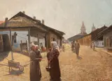 Arthur Segal, Scenă din Botoșani, 1893-1894, ulei pe pânză