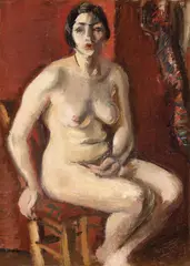 Modelul artistului by Iosif Iser, 1928-1929, ulei pe pânză, offered Dec 2024
