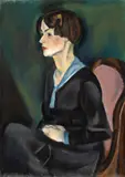Iosif Iser, Daisy pe gânduri (Desirée Sterian Iser), 1916, pastel pe hârtie