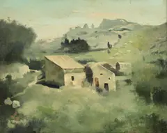 Paul Miracovici, Vedere din Saint-Tropez, 1930-1935, ulei pe pânză