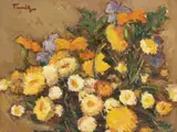 Nicolae Tonitza, Buchet de iriși și năsturași, începutul anilor '30, ulei pe carton