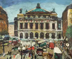 Opera din Paris by Francisc Gall, ulei pe pânză, sold Dec 2024