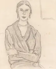 Ștefan Dimitrescu, Victoria (Portretul actriței Victoria Corciov), 1925-1930, cărbune pe hârtie