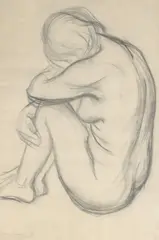 Sorin Ionescu, Studiu de nud, 1963, cărbune pe hârtie