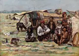 Nicolae Dărăscu, Familie de turci în Dobrogea, 1916-1919, ulei pe carton