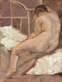 Nicolae Enea, Intimitate (Elvira), 1930-1935, ulei pe pânză lipită pe carton