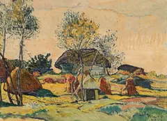 M. H. Maxy, Peisaj de vară, 1918, ulei pe carton