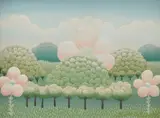 Ivan Rabuzin, Flower and Forest, oil on canvas