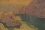 Slavko Tomerlin, "Stipanja" Bay (near Šilo on the island of Krk), 1934., oil on plywood