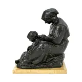 Frano Kršinić, Mother Weaves a Braid, bronze