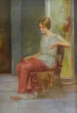 Bela Čikoš Sesija, Vestal (In the Temple), 1902., oil on canvas mounted on plywood