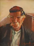 Karlo Afan de Rivera, Dalmatian, 1930., oil on cardboard