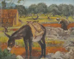 Anka Krizmanić, In the Field (Cowherds on Mljet), 1958., oil on canvas