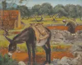 Anka Krizmanić, In the Field (Cowherds on Mljet), 1958., oil on canvas