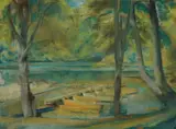 Anka Krizmanić, Plitvice Lakes (Kozjak), 1922., pastel on paper